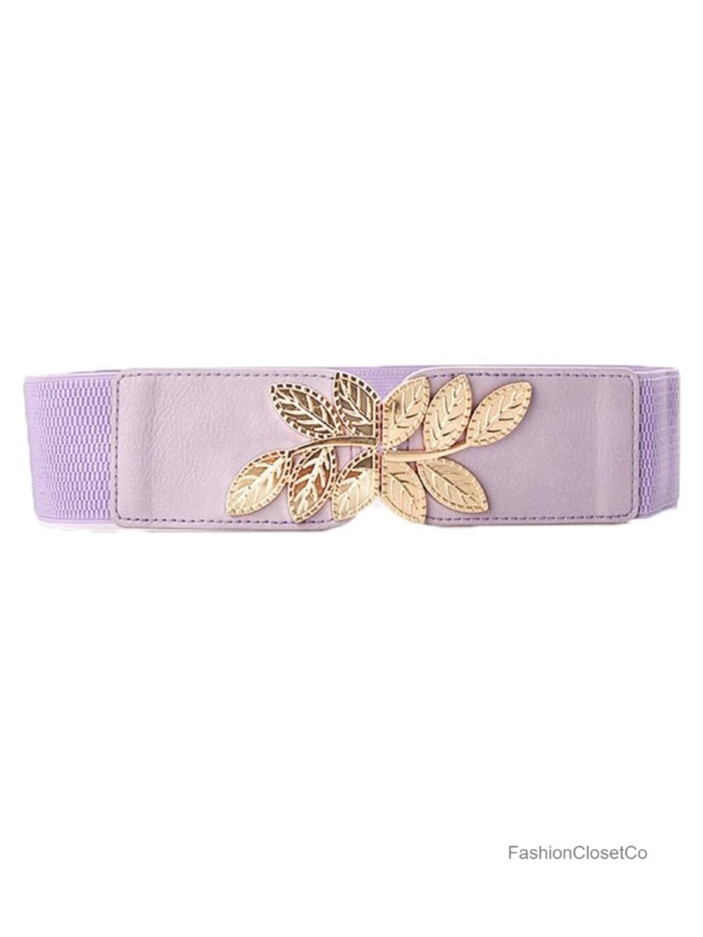 Women's Stretchy Elastic Wide Belt Vintage Leaf Print One Size Fits Most